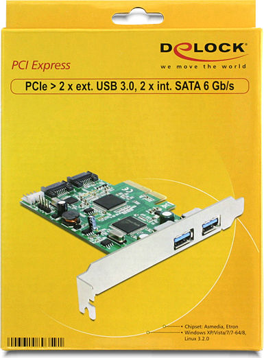 DeLock Placă PCIe Cu 4 Porturi SATA III USB 3.0