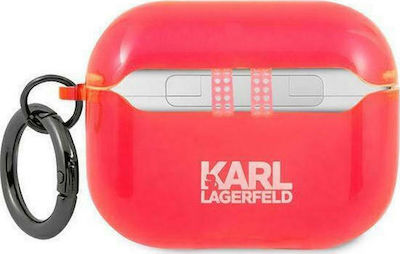 Karl Lagerfeld Choupette Hülle Silikon mit Haken in Rosa Farbe für Apple AirPods Pro