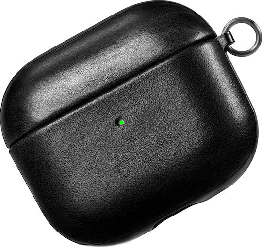 iCarer Crazy Horse Case Synthetic Leather in Black color for Apple AirPods 1 / AirPods 2