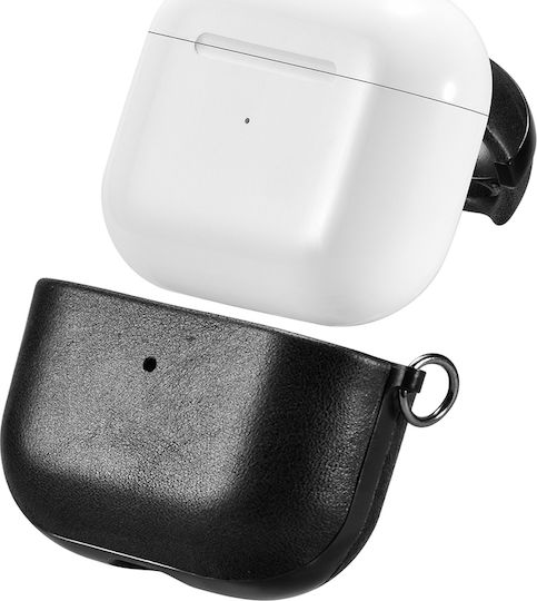 iCarer Crazy Horse Case Synthetic Leather in Black color for Apple AirPods 1 / AirPods 2