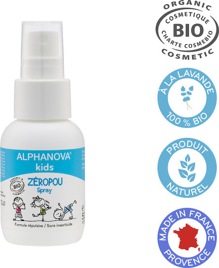 Alphanova Zeropou Antifthiorkí Lotion in Spray für Prävention Gegen Läuse Bio mit Lavendel 60ml