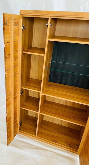 Βιτρίνα Σαλονιού από MDF με Τζάμι Φυσικό 80x38x146cm Βιτρίνα Σαλονιού από MDF με Τζάμι Φυσικό 80x38x146cm