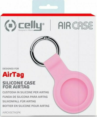 Celly Schlüsselbund-Etui für AirTag Silikon in Rosa Farbe