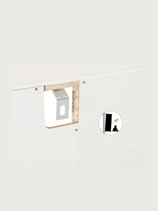 HomCom Freistehend Weinkeller Hölzernes Weiß 80x36x85εκ.
