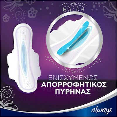 Always Platinum Ultra Night Hygienepads mit Flügeln Nacht für Starke Strömung 6 Tropfen Größe 3 in Doppelpack 2x6Stk