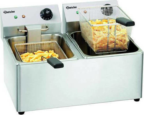 Bartscher Electric Fryer Double 4kW Capacity 2x4lt 44.5x52.5x31cm