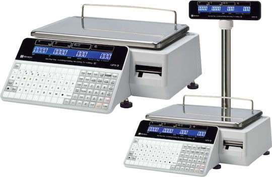 Ishida UNI 3 L1 Electronic Retail Scale with Column and Label Printing Capability with Weighing Capacity of 30kg and Division 10gr