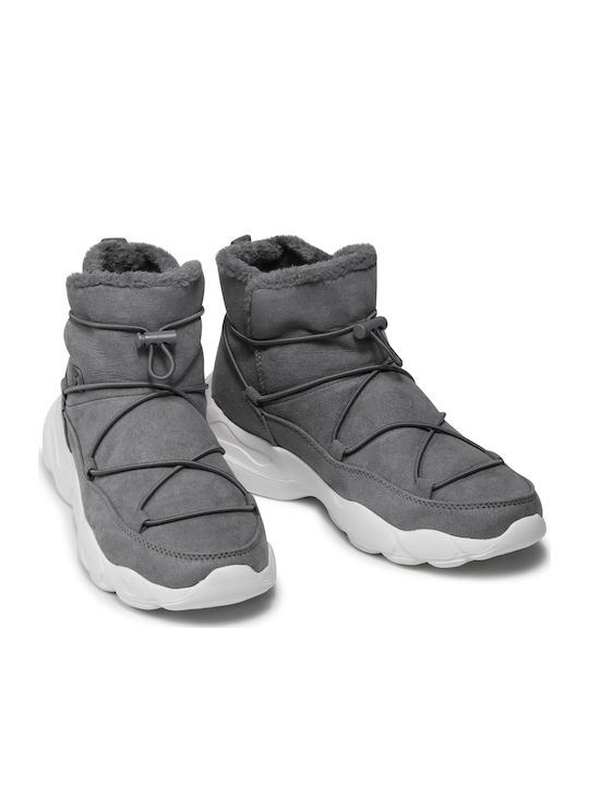 Shoes Suede Women's Ankle Boots Gray