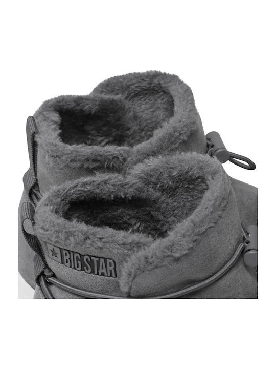 Shoes Suede Women's Ankle Boots Gray