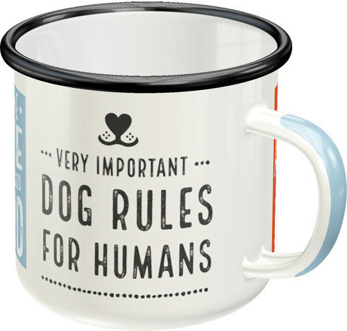 Nostalgic Art PfotenSchild - Dog Rules Becher Emaille Mehrfarbig 250ml