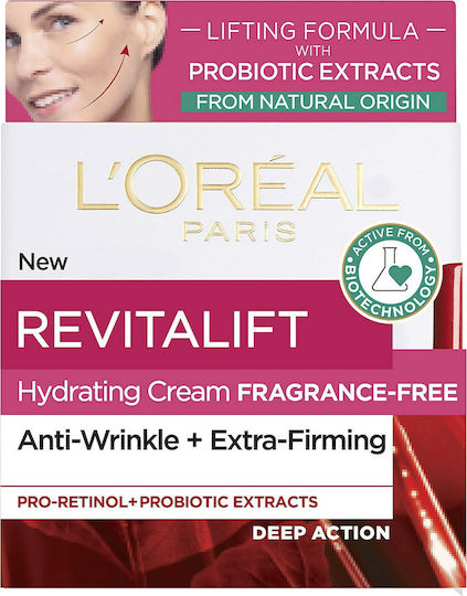 L'Oreal Paris Revitalift Крем За Лице Дневен Крем За Хидратация Против Стареене И Стягане На Кожата С Ретинол И Пробиотици 50ml