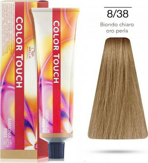 Wella Color Touch Rich Naturals Vopsea Temporară De Păr Fără Amoniac 8/38 Blond Deschis Auriu Perlat 60ml