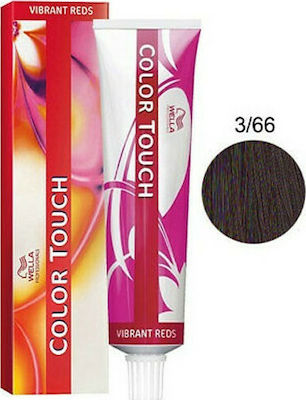 Wella Color Touch Vibrant Reds Βαφή Μαλλιών 3/66 Σκούρο Έντονο Βιολέ Καστανό 60ml