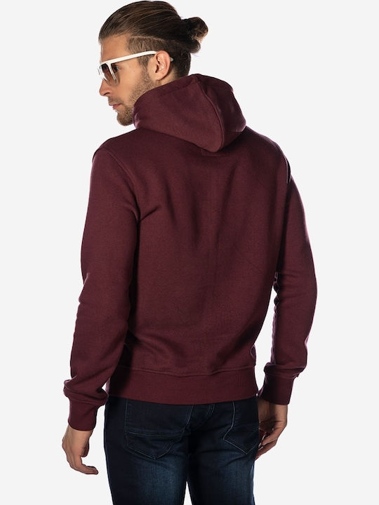 Camaro Men's Sweatshirt with Hood and Pockets Burgundy