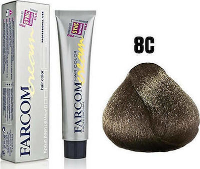 Farcom Hair Color Cream 8C Ξανθό Ανοιχτό Σαντρέ 60ml