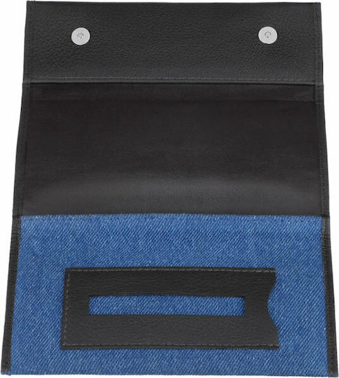 Zippo Lederne Tabaktasche in Blau mit magnetischem Verschluss 15.6x7.9cm