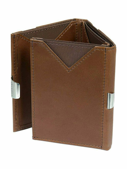 Leather Men's Wallet Cards with RFID Brown