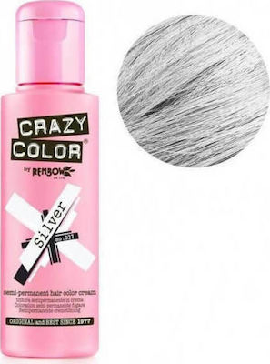 Crazy Color Semi-Permanent Temporary Dye 27 Silver 100ml 15gr