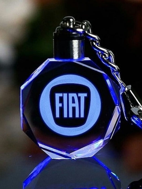 Schlüsselanhänger 3D LED Licht Fiat Glas mit LED