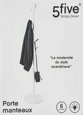 Confortime Scandinavia Καλόγερος Μεταλλικός Λευκός 40x40x176cm