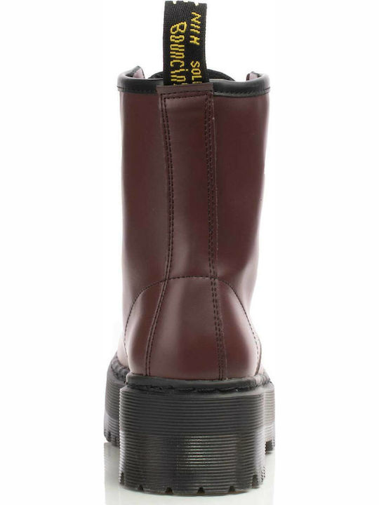 Women's Ankle Boots with Medium Heel Burgundy