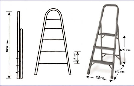 Bulle SA Ladder Aluminum with 5+1 Steps 200pcs