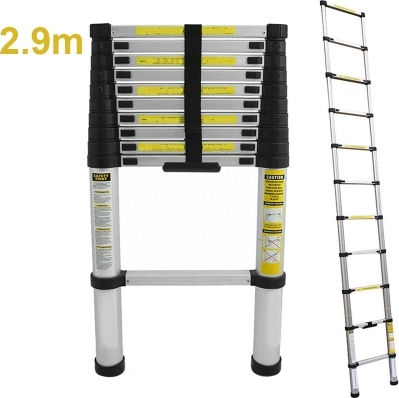 Telescopic Ladder Aluminum 10 of Steps with Maximum Height 2.9m TL29