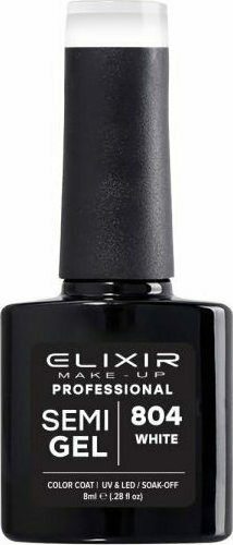 Elixir Semi Gel Ημιμόνιμο Βερνίκι Νυχιών 804 White 8ml