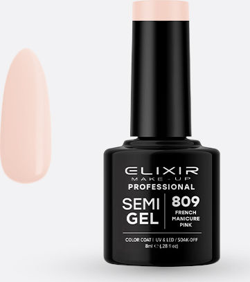 Elixir Semi Gel Ημιμόνιμο Βερνίκι Νυχιών 809 French Manicure Pink 8ml