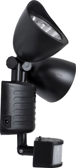 GloboStar Στεγανός Ηλιακός Προβολέας LED 10W Ψυχρό Λευκό 6000K με Αισθητήρα Κίνησης IP54