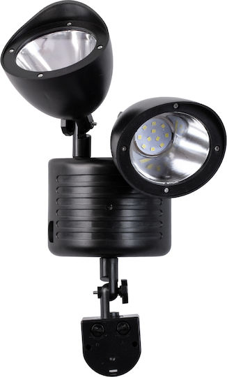 GloboStar Στεγανός Ηλιακός Προβολέας LED 10W Ψυχρό Λευκό 6000K με Αισθητήρα Κίνησης IP54