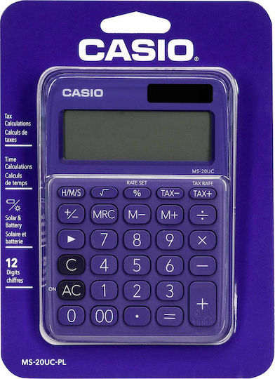 Casio MS-20UC Калкулатор Счетоводство 12 Цифри в Лилав Цвят