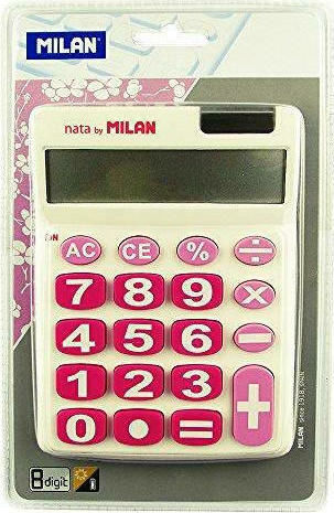 Milan Calculator 8 Digits in White Color 1pcs