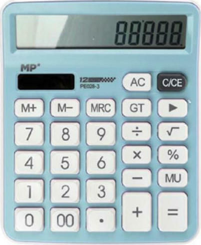 Madrid Papel PE028 Calculator 12 Digits in Light Blue Color 1pcs