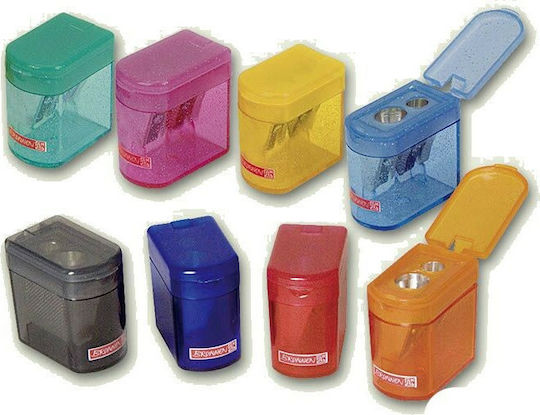 Brunnen Klicki Glitter Plastic Double Sharpener Barrel with Eraser (Μiscellaneous Colours) 1pcs