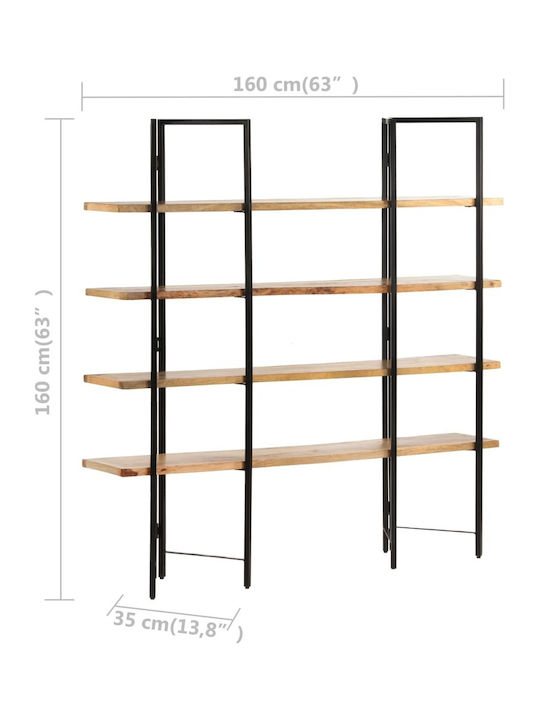 Βιβλιοθήκη Ξύλο Μάνγκο 160x35x160εκ.