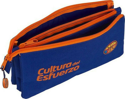 Fabric Pencil Case Valencia with 2 Compartments Blue