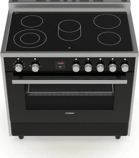 Hyundai Cooker 105lt with Ceramic Hobs W90cm. Inox
