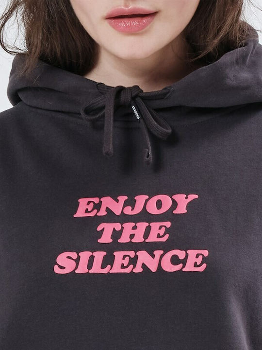 Cropped Women's Sweatshirt Hooded Gray