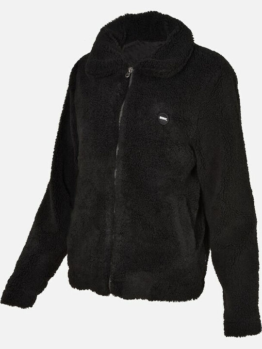 Women's Cardigan with Zipper in Black Color