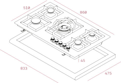 Teka Εστία Υγραερίου Αυτόνομη Inox 86x51εκ. Ασημί