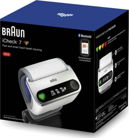 Braun iCheck 7 Electronical Blood Pressure Monitor Wrist with Bluetooth BPW 4500