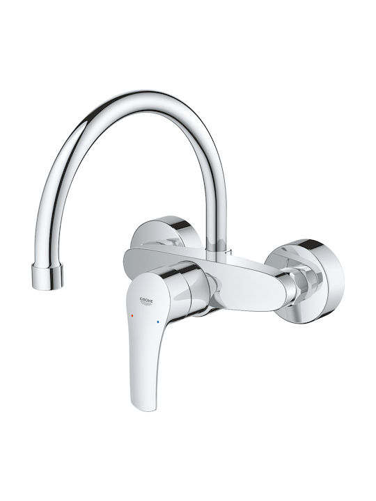 Grohe Eurosmart Kitchen Faucet Wall Silver