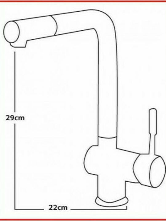 Gloria Monaco Kitchen Counter Silver Faucet