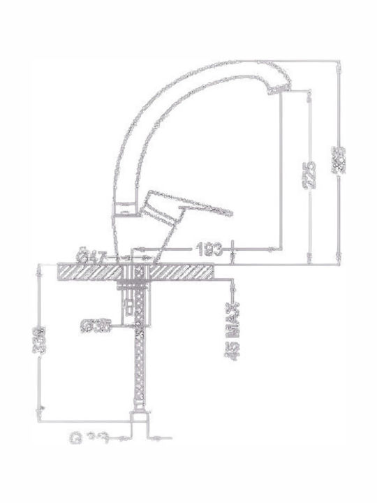 Ambrosiana Kitchen Faucet Counter Black