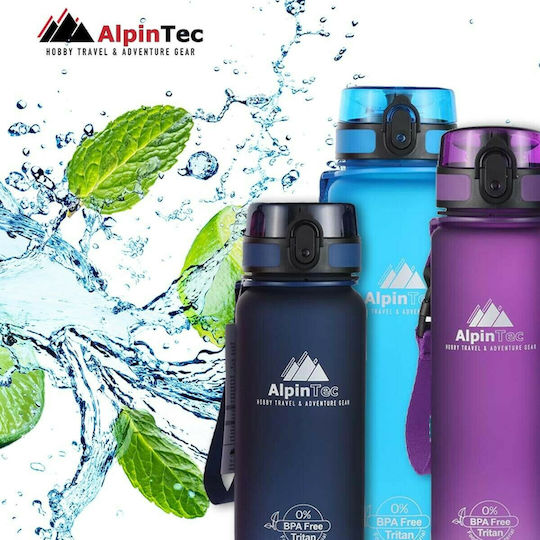 AlpinPro Kids Water Bottle Plastic Non Spill Purple 500ml
