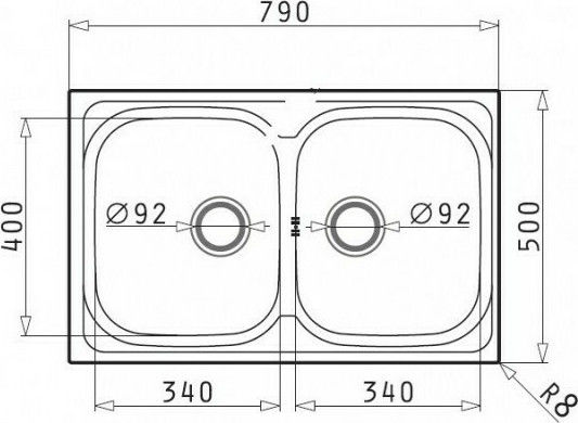 Maidtec Derby 2B Ένθετος Νεροχύτης Inox Σατινέ Μ79xΠ50cm Ασημί