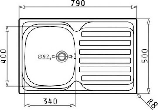 Maidtec Derby 1B 1D 100185501 Drop-In Spüle Inox Satiniert B79xT50cm Silber