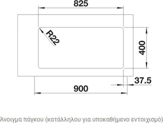 Blanco Andano 400/400-U 522987 Undermount Sink Inox Satin W86.5xD44cm Silver