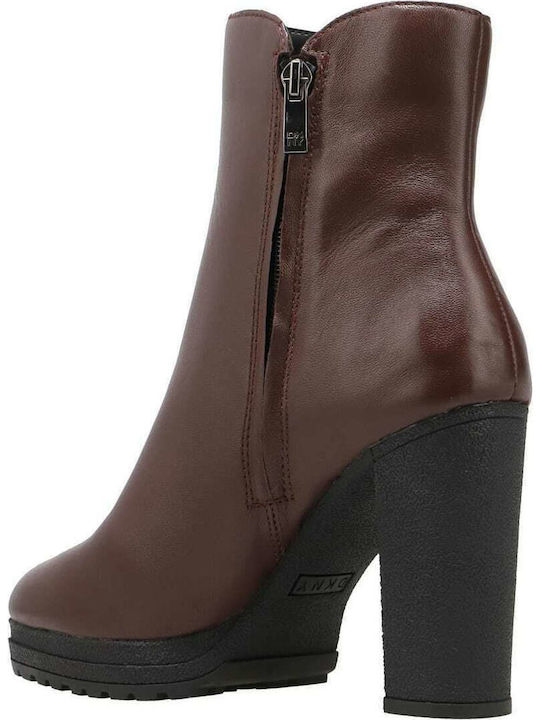 Tessi Bdx Women's Ankle Boots with High Heel Burgundy